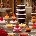 Assortment of mini desserts on a display