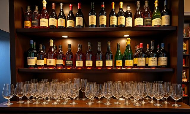 Elegant display of fine wines, champagnes, and artisan spirits