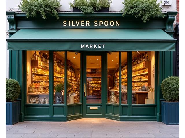 Elegant and inviting Silver Spoon Market storefront in Chelsea